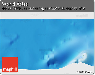 Physical 3D Map of the Area around 11° 40' 49" N, 113° 58' 29" E