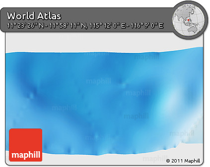 Physical 3D Map of the Area around 11° 40' 49" N, 115° 40' 30" E
