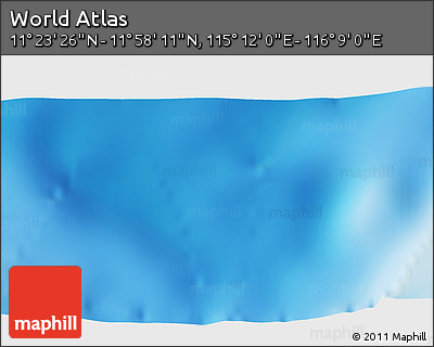 Physical 3D Map of the Area around 11° 40' 49" N, 115° 40' 30" E