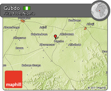 Physical 3D Map of Gubdo