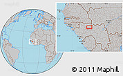 Gray Location Map of the area around 11° 40' 49" N, 11° 49' 29" W
