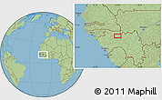 Savanna Style Location Map of the area around 11° 40' 49" N, 11° 49' 29" W