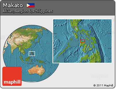 Satellite Location Map of Makato
