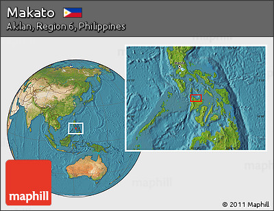 Satellite Location Map of Makato