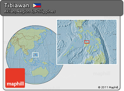 Savanna Style Location Map of Tibiawan, hill shading