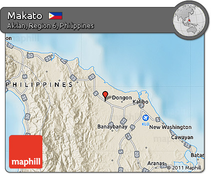 Shaded Relief Map of Makato