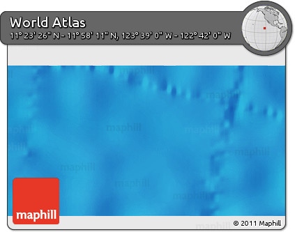 Shaded Relief 3D Map of the Area around 11° 40' 49" N, 123° 10' 30" W