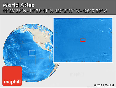 Shaded Relief Location Map of the Area around 11° 40' 49" N, 126° 34' 29" W