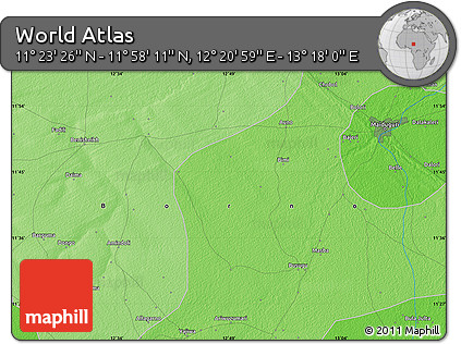 Political Map of the Area around 11° 40' 49" N, 12° 49' 29" E