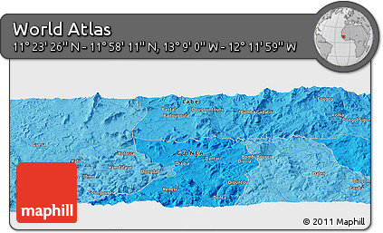 Political Panoramic Map of the Area around 11° 40' 49" N, 12° 40' 30" W