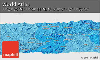 Political Panoramic Map of the Area around 11° 40' 49" N, 12° 40' 30" W