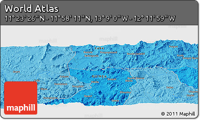 Political Panoramic Map of the Area around 11° 40' 49" N, 12° 40' 30" W
