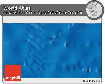 Physical 3D Map of the Area around 11° 40' 49" N, 130° 7' 30" E