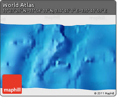 Physical 3D Map of the Area around 11° 40' 49" N, 135° 13' 29" E