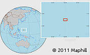 Gray Location Map of the area around 11° 40' 49" N, 136° 4' 29" E