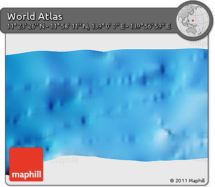 Physical 3D Map of the Area around 11° 40' 49" N, 139° 28' 29" E