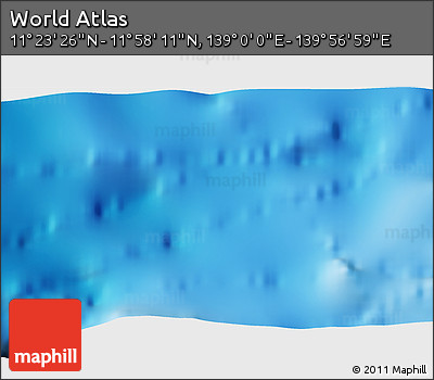 Physical 3D Map of the Area around 11° 40' 49" N, 139° 28' 29" E