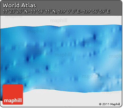 Physical 3D Map of the Area around 11° 40' 49" N, 139° 28' 29" E