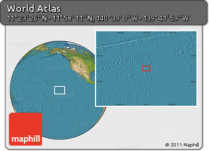 Satellite Location Map of the Area around 11° 40' 49" N, 140° 10' 30" W