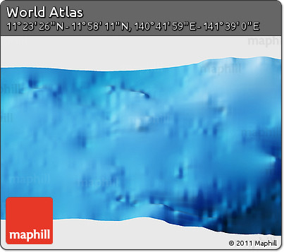Physical 3D Map of the Area around 11° 40' 49" N, 141° 10' 30" E