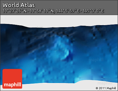 Physical 3D Map of the Area around 11° 40' 49" N, 144° 34' 29" E