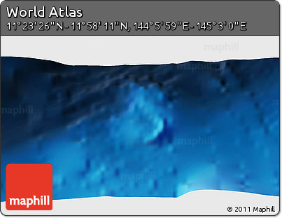 Physical 3D Map of the Area around 11° 40' 49" N, 144° 34' 29" E