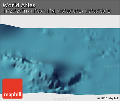 Satellite 3D Map of the Area around 11° 40' 49" N, 147° 7' 30" E