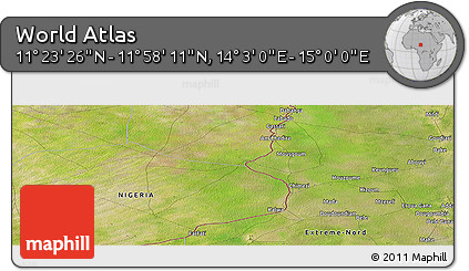 Satellite Panoramic Map of the Area around 11° 40' 49" N, 14° 31' 30" E