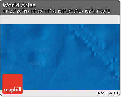 Physical 3D Map of the Area around 11° 40' 49" N, 152° 13' 29" E
