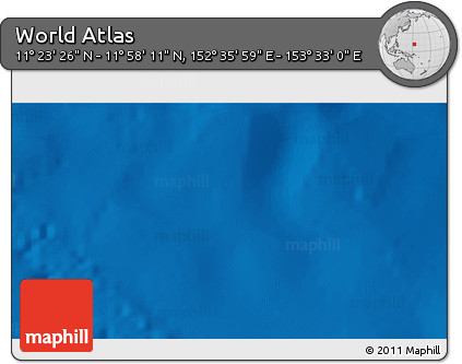 Physical 3D Map of the Area around 11° 40' 49" N, 153° 4' 29" E