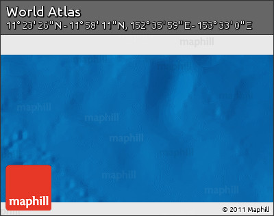 Physical 3D Map of the Area around 11° 40' 49" N, 153° 4' 29" E