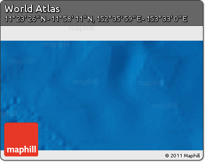 Physical 3D Map of the Area around 11° 40' 49" N, 153° 4' 29" E