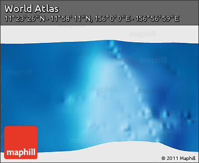 Physical 3D Map of the Area around 11° 40' 49" N, 156° 28' 29" E