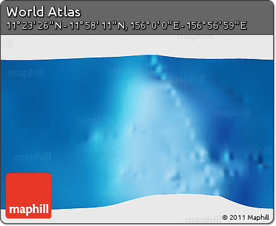 Physical 3D Map of the Area around 11° 40' 49" N, 156° 28' 29" E