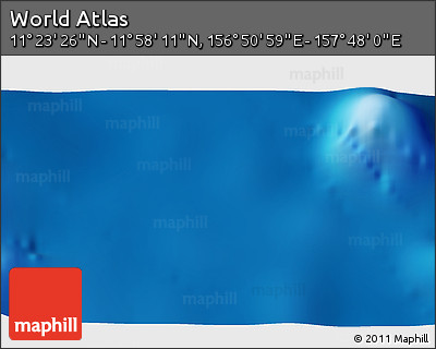 Physical 3D Map of the Area around 11° 40' 49" N, 157° 19' 29" E
