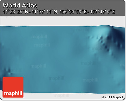 Satellite 3D Map of the Area around 11° 40' 49" N, 157° 19' 29" E