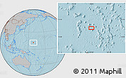 Gray Location Map of the area around 11° 40' 49" N, 159° 1' 30" E, hill shading