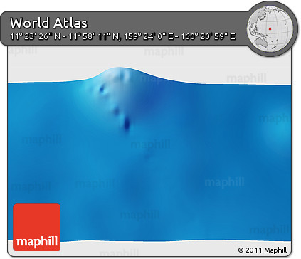 Physical 3D Map of the Area around 11° 40' 49" N, 159° 52' 30" E