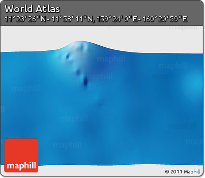 Physical 3D Map of the Area around 11° 40' 49" N, 159° 52' 30" E