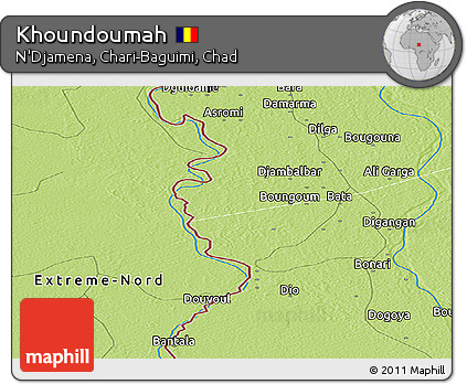 Physical Panoramic Map of Khoundoumah