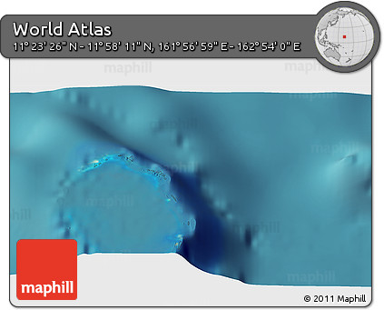 Satellite 3D Map of the Area around 11° 40' 49" N, 162° 25' 30" E