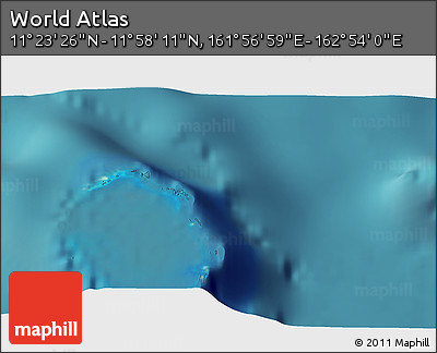 Satellite 3D Map of the Area around 11° 40' 49" N, 162° 25' 30" E