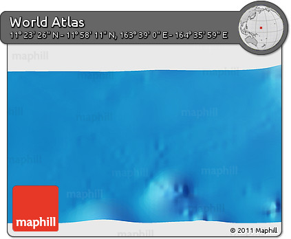 Physical 3D Map of the Area around 11° 40' 49" N, 164° 7' 30" E