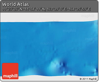 Physical 3D Map of the Area around 11° 40' 49" N, 164° 7' 30" E
