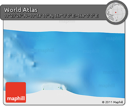 Physical 3D Map of the Area around 11° 40' 49" N, 167° 31' 30" E