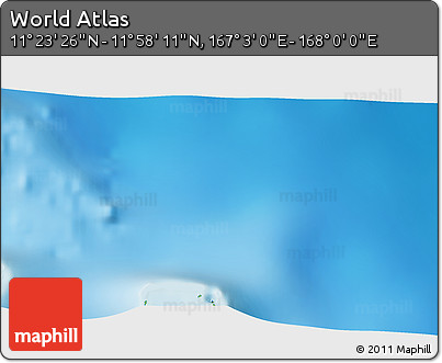 Physical 3D Map of the Area around 11° 40' 49" N, 167° 31' 30" E