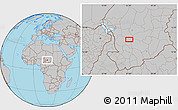 Gray Location Map of the area around 11° 40' 49" N, 17° 4' 30" E