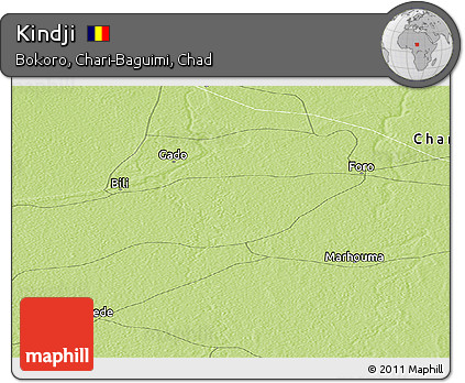 Physical Panoramic Map of Kindji