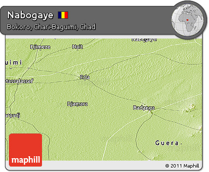 Physical Panoramic Map of Nabogaye