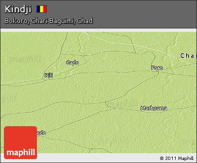 Physical Panoramic Map of Kindji